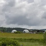 white geodesic dome on the field