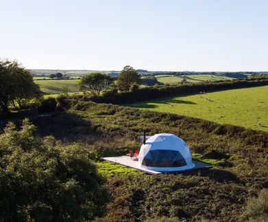 Glamping dome from the sky FDomes