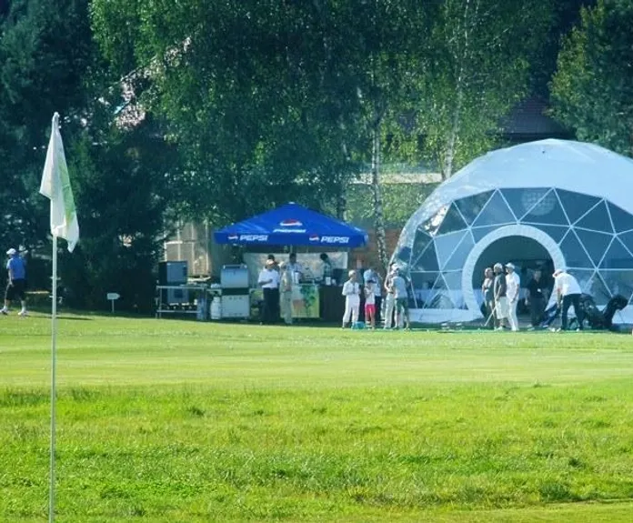white dome tent while event