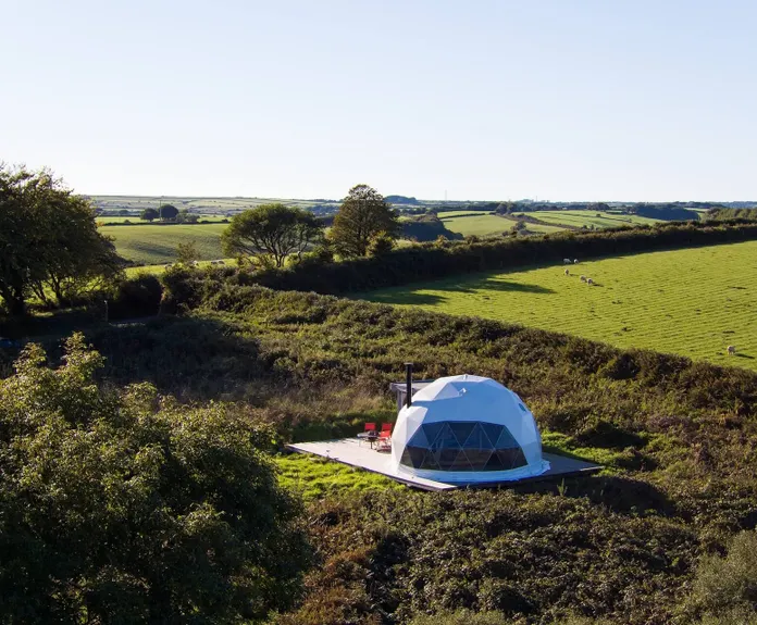 Glamping dome from the sky FDomes