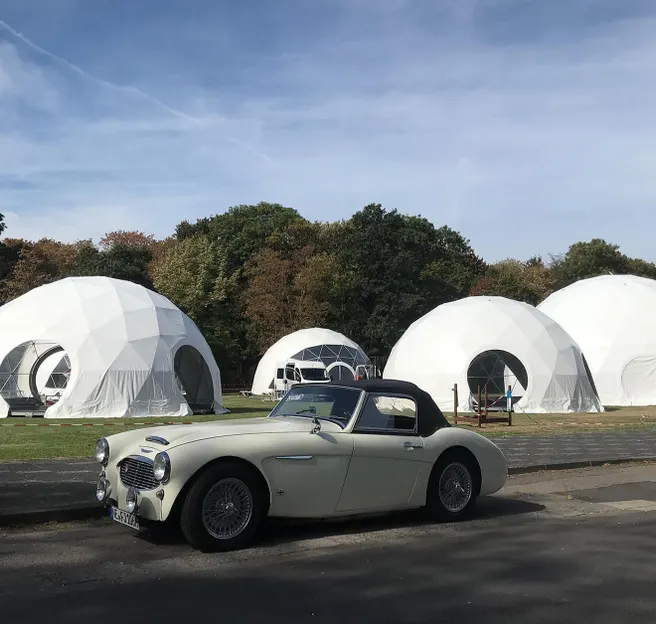 FDomes geodesic dome and car