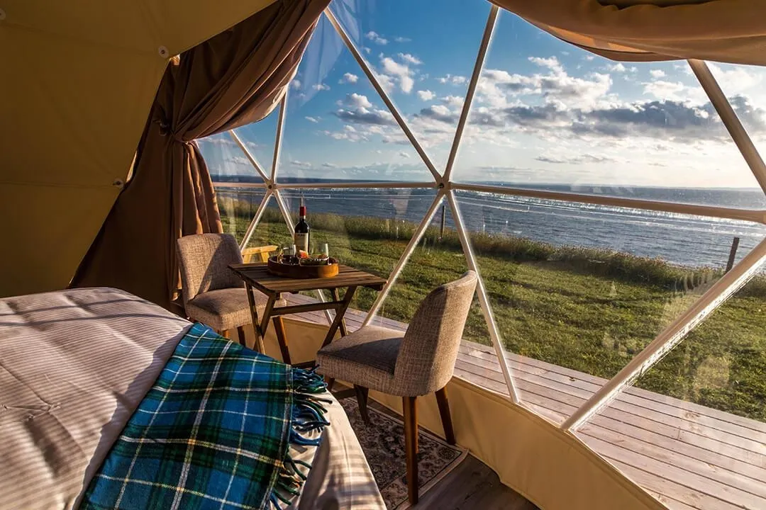 Archers Edge glamping resort interior dome powered by FDomes