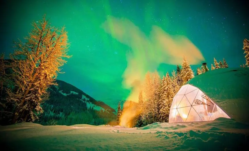 FDomes geodesic structures night 