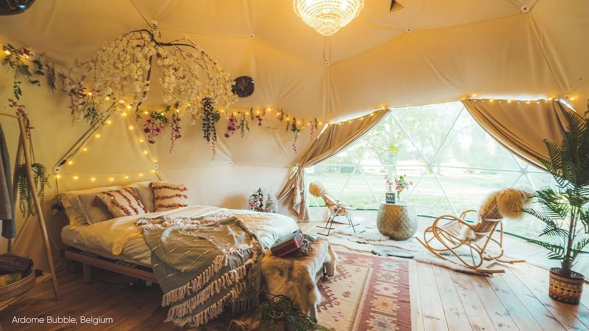dome cozy interior bedroom Ardome Belgium