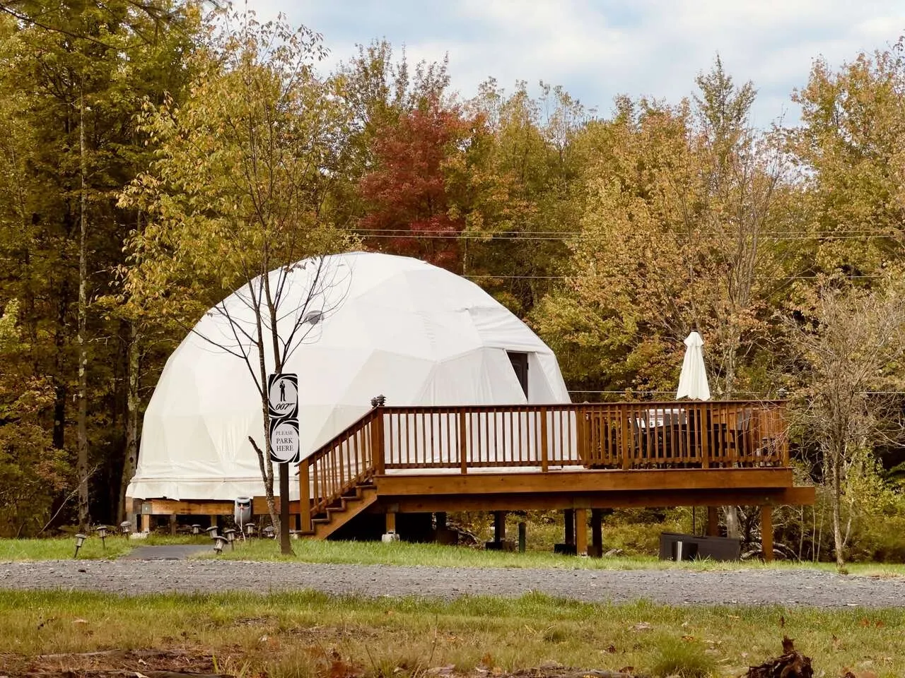white dome with wooden porch Unique Escapes