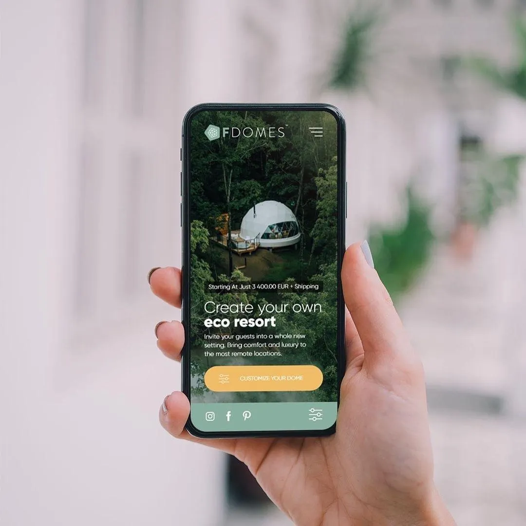 new fdomes website shown on a phone