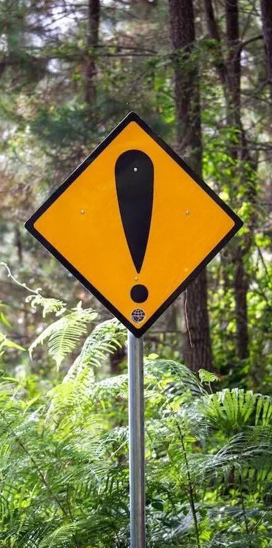 warning sign in the woods