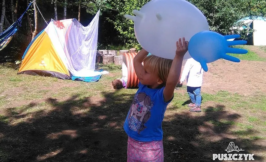 children at Puszczyk forest kindergarten Poland