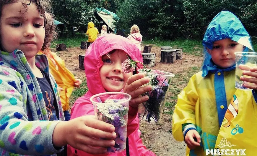 Children in Puszczyk the forest kindergarten Poland
