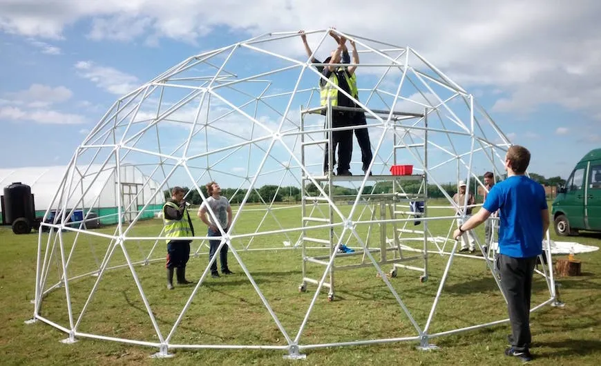 Bridge Community Farms dome assembling 