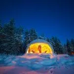 Harriniva Hotels & Safaris in Finland snow night