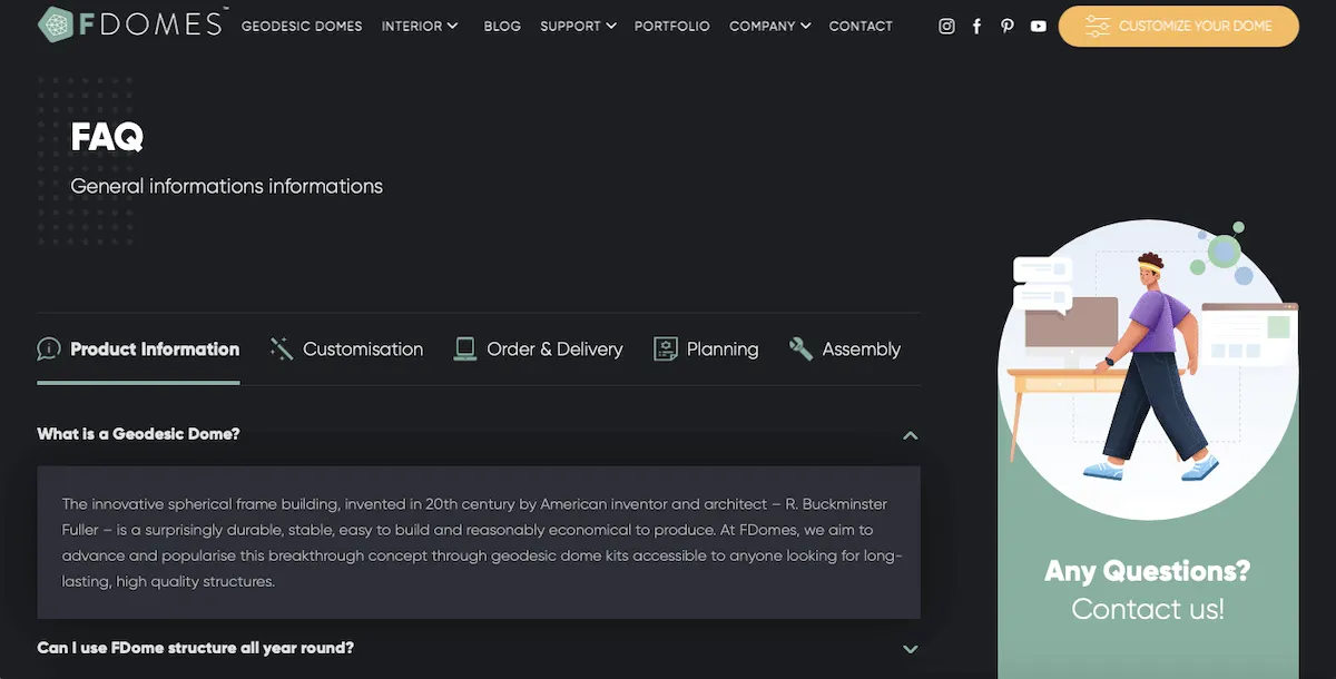 faq new FDomes website