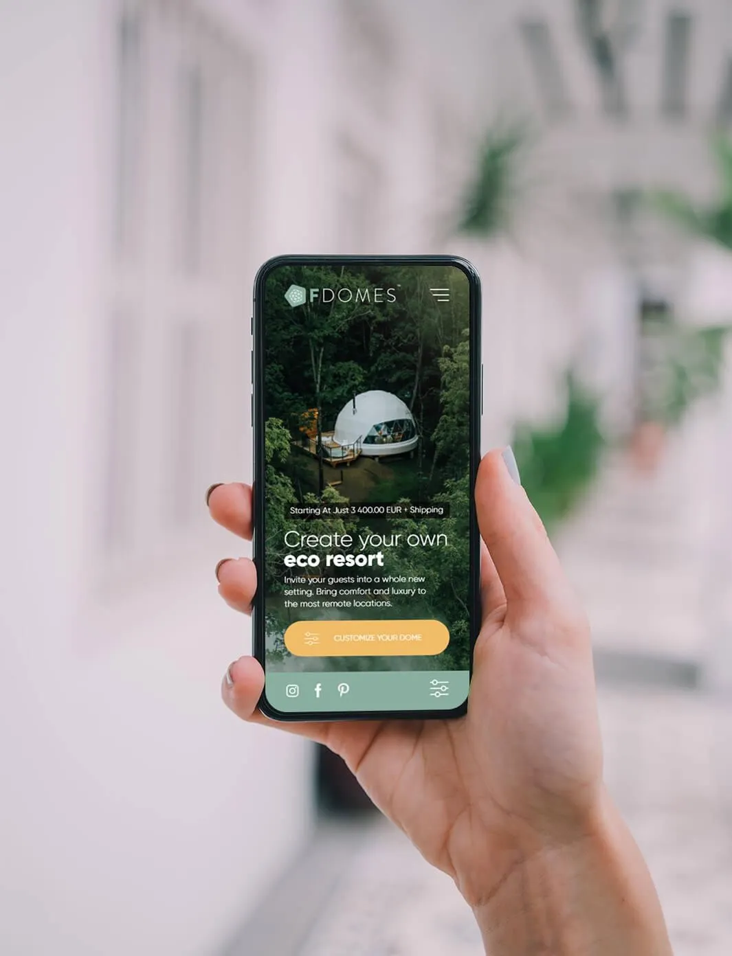 FDomes web mobile mockup