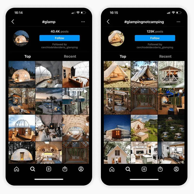 instagram hashtag FDomes glamping
