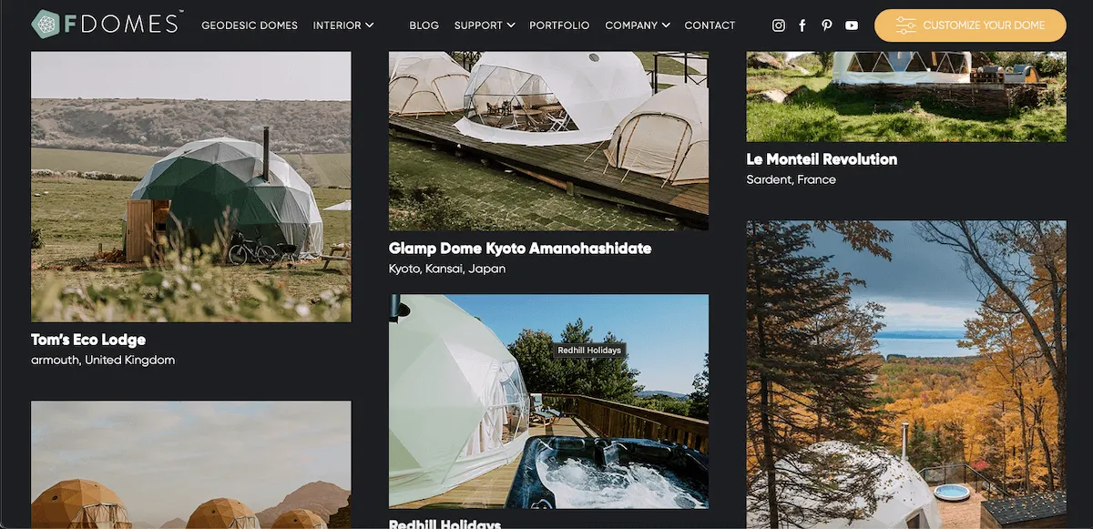 FDomes new website portfolio